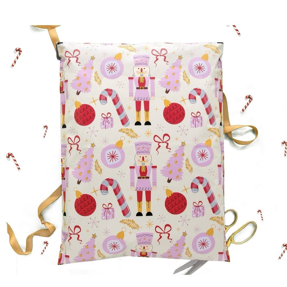 Nutcracker & Candy Cane 10x13” Set of 10 Polymailer Bags